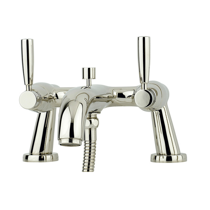 An image of Perrin & Rowe 3815 Deck Mounted Shower Mixer Tap, Lever Handles